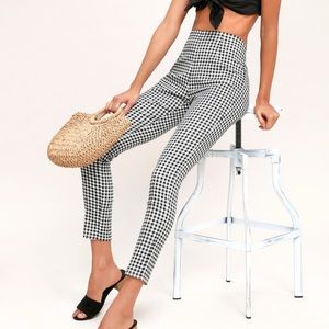 Lulu’s Plaid Reputation Gingham High Waist Pants